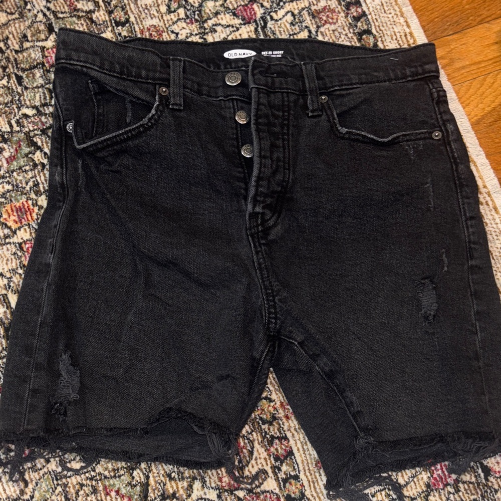 Black High Rise Jorts - Picture 2 of 3